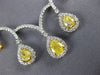 LARGE 5.28CT WHITE & CANARY DIAMOND 18KT 2 TONE GOLD PEAR SHAPE TENNIS NECKLACE