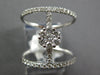 ESTATE LARGE .71CT DIAMOND 18KT WHITE GOLD 3D DOUBLE BAR FLOWER LOVE RING