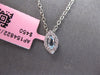 .16CT DIAMOND & AAA AQUAMARINE 14K WHITE GOLD MARQUISE SHAPE HALO LEAF PENDANT