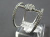 ESTATE LARGE .71CT DIAMOND 18KT WHITE GOLD 3D DOUBLE BAR FLOWER LOVE RING