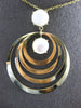 ESTATE LARGE AAA MOTHER OF PEARL 18K YELLOW GOLD MULTI CIRCULAR FLOATING PENDANT
