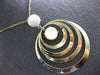 ESTATE LARGE AAA MOTHER OF PEARL 18K YELLOW GOLD MULTI CIRCULAR FLOATING PENDANT