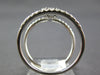 ESTATE LARGE .71CT DIAMOND 18KT WHITE GOLD 3D DOUBLE BAR FLOWER LOVE RING