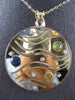 2.51CT DIAMOND & AAA MULTI COLOR SAPPHIRE 14KT YELLOW GOLD 3D MULTI WAVE PENDANT