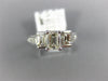 1.58CT DIAMOND 14KT WHITE GOLD BAGUETTE & PRINCESS 3 STONE ENGAGEMENT RING #2884