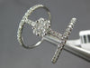 ESTATE LARGE .71CT DIAMOND 18KT WHITE GOLD 3D DOUBLE BAR FLOWER LOVE RING