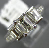1.58CT DIAMOND 14KT WHITE GOLD BAGUETTE & PRINCESS 3 STONE ENGAGEMENT RING #2884