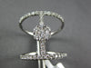 ESTATE LARGE .71CT DIAMOND 18KT WHITE GOLD 3D DOUBLE BAR FLOWER LOVE RING