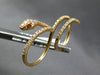 ESTATE LARGE .72CT DIAMOND 18KT WHITE GOLD 3D DOUBLE FINGER HAPPY SNAKE FUN RING