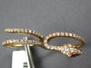 ESTATE LARGE .72CT DIAMOND 18KT WHITE GOLD 3D DOUBLE FINGER HAPPY SNAKE FUN RING