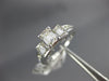 1.58CT DIAMOND 14KT WHITE GOLD BAGUETTE & PRINCESS 3 STONE ENGAGEMENT RING #2884