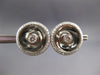 ESTATE LARGE .52CT DIAMOND 18KT WHITE GOLD 3D CLASSIC ROUND BUTTON STUD EARRINGS