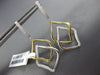 ESTATE .42CT DIAMOND 18KT 2 TONE GOLD 3D DOUBLE LEAF CLASSIC HANGING EARRINGS