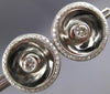 ESTATE LARGE .52CT DIAMOND 18KT WHITE GOLD 3D CLASSIC ROUND BUTTON STUD EARRINGS