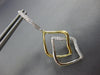 ESTATE .42CT DIAMOND 18KT 2 TONE GOLD 3D DOUBLE LEAF CLASSIC HANGING EARRINGS