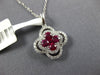 .84CT DIAMOND & AAA RUBY 18KT WHITE GOLD INVISIBLE DOUBLE 4 LEAF CLOVER PENDANT