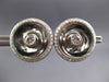 ESTATE LARGE .52CT DIAMOND 18KT WHITE GOLD 3D CLASSIC ROUND BUTTON STUD EARRINGS