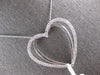EXTRA LARGE .62CT DIAMOND 14K WHITE GOLD OPEN DOUBLE HEART LOVE FLOATING PENDANT