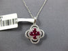 .84CT DIAMOND & AAA RUBY 18KT WHITE GOLD INVISIBLE DOUBLE 4 LEAF CLOVER PENDANT