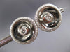 ESTATE LARGE .52CT DIAMOND 18KT WHITE GOLD 3D CLASSIC ROUND BUTTON STUD EARRINGS