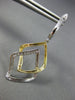 ESTATE .42CT DIAMOND 18KT 2 TONE GOLD 3D DOUBLE LEAF CLASSIC HANGING EARRINGS