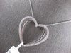 EXTRA LARGE .62CT DIAMOND 14K WHITE GOLD OPEN DOUBLE HEART LOVE FLOATING PENDANT