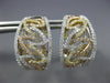 ESTATE LARGE 1.71CT DIAMOND 18K TRI COLOR GOLD 3D LEAF FILIGREE CLIP ON EARRINGS