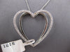 EXTRA LARGE .62CT DIAMOND 14K WHITE GOLD OPEN DOUBLE HEART LOVE FLOATING PENDANT