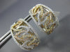 ESTATE LARGE 1.71CT DIAMOND 18K TRI COLOR GOLD 3D LEAF FILIGREE CLIP ON EARRINGS