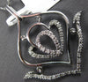 LARGE .36CT DIAMOND 18KT WHITE GOLD 3D TEAR DROP FILIGREE FUN FLOATING PENDANT