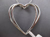 EXTRA LARGE .62CT DIAMOND 14K WHITE GOLD OPEN DOUBLE HEART LOVE FLOATING PENDANT