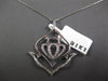 LARGE .36CT DIAMOND 18KT WHITE GOLD 3D TEAR DROP FILIGREE FUN FLOATING PENDANT