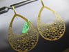 EXTRA LARGE .20CT DIAMOND 18KT YELLOW GOLD TEAR DROP ETOILE FUN HANGING EARRINGS