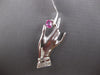 .63CT DIAMOND & AAA PINK SAPPHIRE 18KT WHITE GOLD PERFECTION HAND PENDANT BROOCH