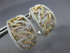 ESTATE LARGE 1.71CT DIAMOND 18K TRI COLOR GOLD 3D LEAF FILIGREE CLIP ON EARRINGS