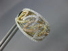ESTATE LARGE 1.71CT DIAMOND 18K TRI COLOR GOLD 3D LEAF FILIGREE CLIP ON EARRINGS