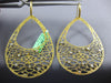 EXTRA LARGE .20CT DIAMOND 18KT YELLOW GOLD TEAR DROP ETOILE FUN HANGING EARRINGS