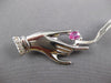.63CT DIAMOND & AAA PINK SAPPHIRE 18KT WHITE GOLD PERFECTION HAND PENDANT BROOCH