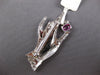 .63CT DIAMOND & AAA PINK SAPPHIRE 18KT WHITE GOLD PERFECTION HAND PENDANT BROOCH