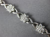 ESTATE 1.44CT DIAMOND 18K WHITE GOLD MULTI FLOWER X LOVE CLASSIC TENNIS BRACELET