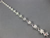 ESTATE 1.44CT DIAMOND 18K WHITE GOLD MULTI FLOWER X LOVE CLASSIC TENNIS BRACELET