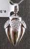 LARGE .50CT DIAMOND 18KT WHITE GOLD 3D FILIGREE PEAR SHAPE FUN FLOATING PENDANT