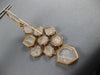ESTATE 2.25CT DIAMOND & PINK QUARTZ 14K ROSE GOLD MULTI HEXAGON HANGING EARRINGS