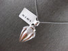 LARGE .50CT DIAMOND 18KT WHITE GOLD 3D FILIGREE PEAR SHAPE FUN FLOATING PENDANT