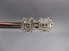 ESTATE .90CT DIAMOND 18KT WHITE GOLD INVISIBLE OCTAGON ASSCHER CUT STUD EARRINGS