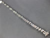 LONG 2.26CT DIAMOND 18KT WHITE GOLD ROUND BAGUETTE CHANNEL BEZEL TENNIS BRACELET