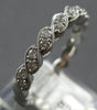 ESTATE .25CT DIAMOND 14K WHITE GOLD 2ROW ROPE INFINITY MILGRAIN ANNIVERSARY RING