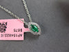 .16CT DIAMOND & AAA EMERALD 14KT WHITE GOLD MARQUISE SHAPE & ROUND HALO PENDANT