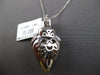 LARGE .50CT DIAMOND 18KT WHITE GOLD 3D FILIGREE PEAR SHAPE FUN FLOATING PENDANT