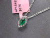 .16CT DIAMOND & AAA EMERALD 14KT WHITE GOLD MARQUISE SHAPE & ROUND HALO PENDANT